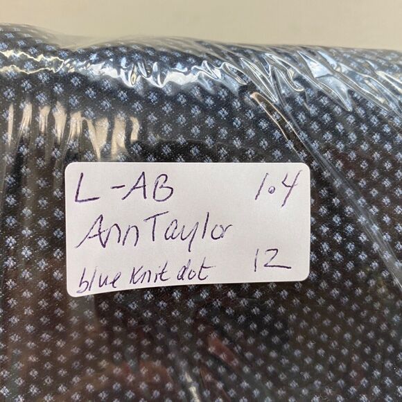 Ann Taylor Dress Pants Womens 12 Navy Blue Swiss Dot Ankle Stretch Career 36x28 - Picture 11 of 11